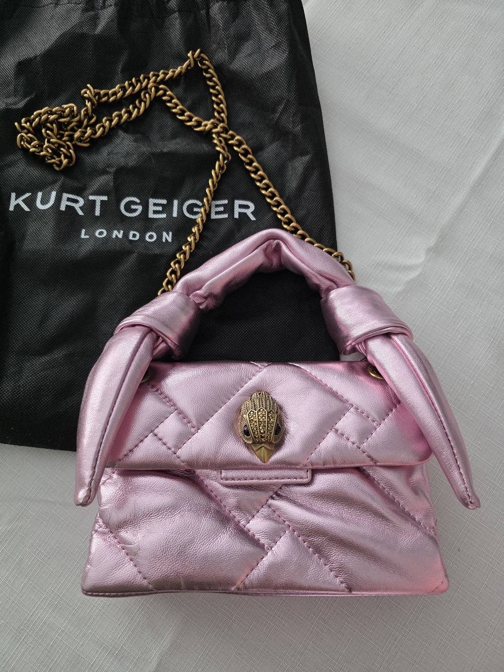 Kurt Geiger Pink Metallic Bag